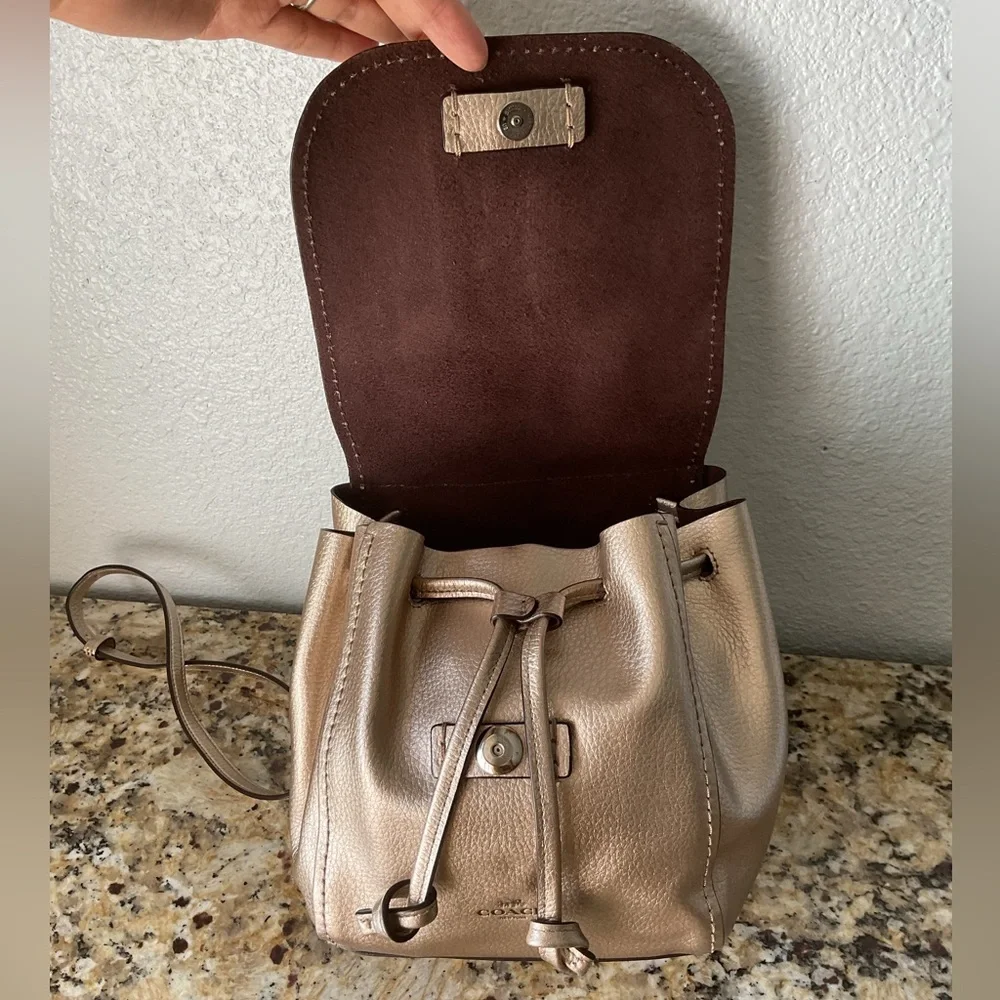 Coach Derby Gold Backpack - Picture 7 of 8